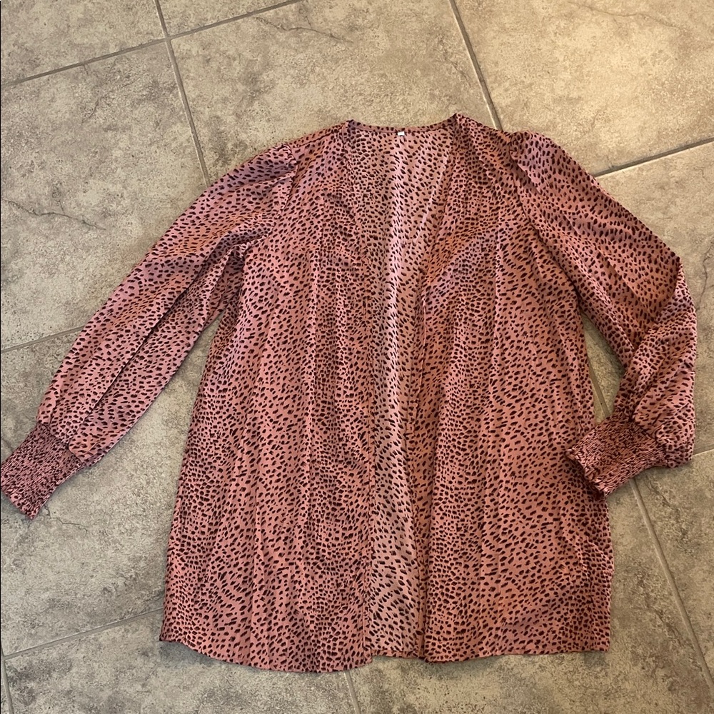 Source Unknown neutral 2 tone Leopard Print overshirt